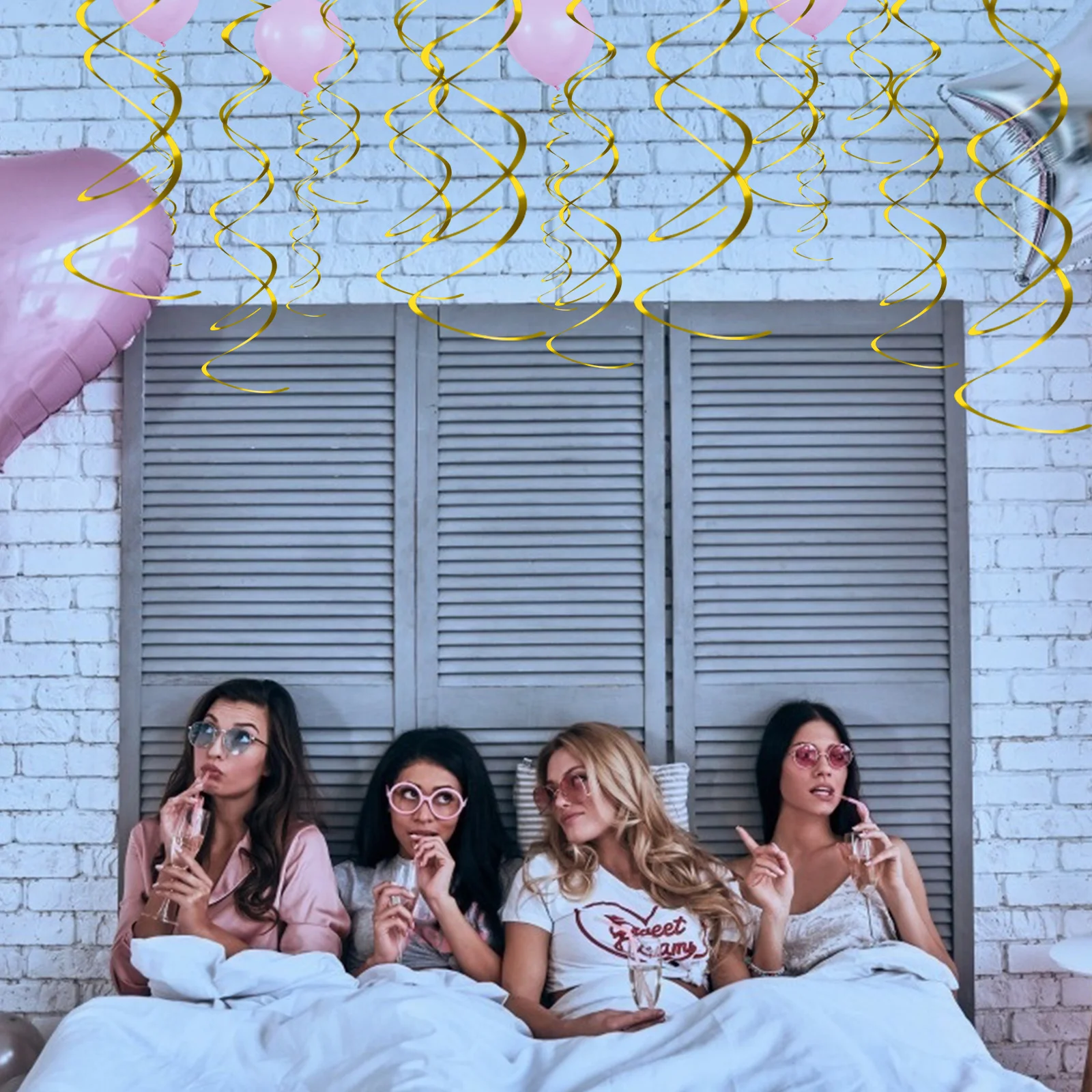 

3 Bags Spiral Pendant Dangling Swirls Hanging Decor For Birthday Party Supplies Pvc Material Easy Assemble Ceiling Door Window