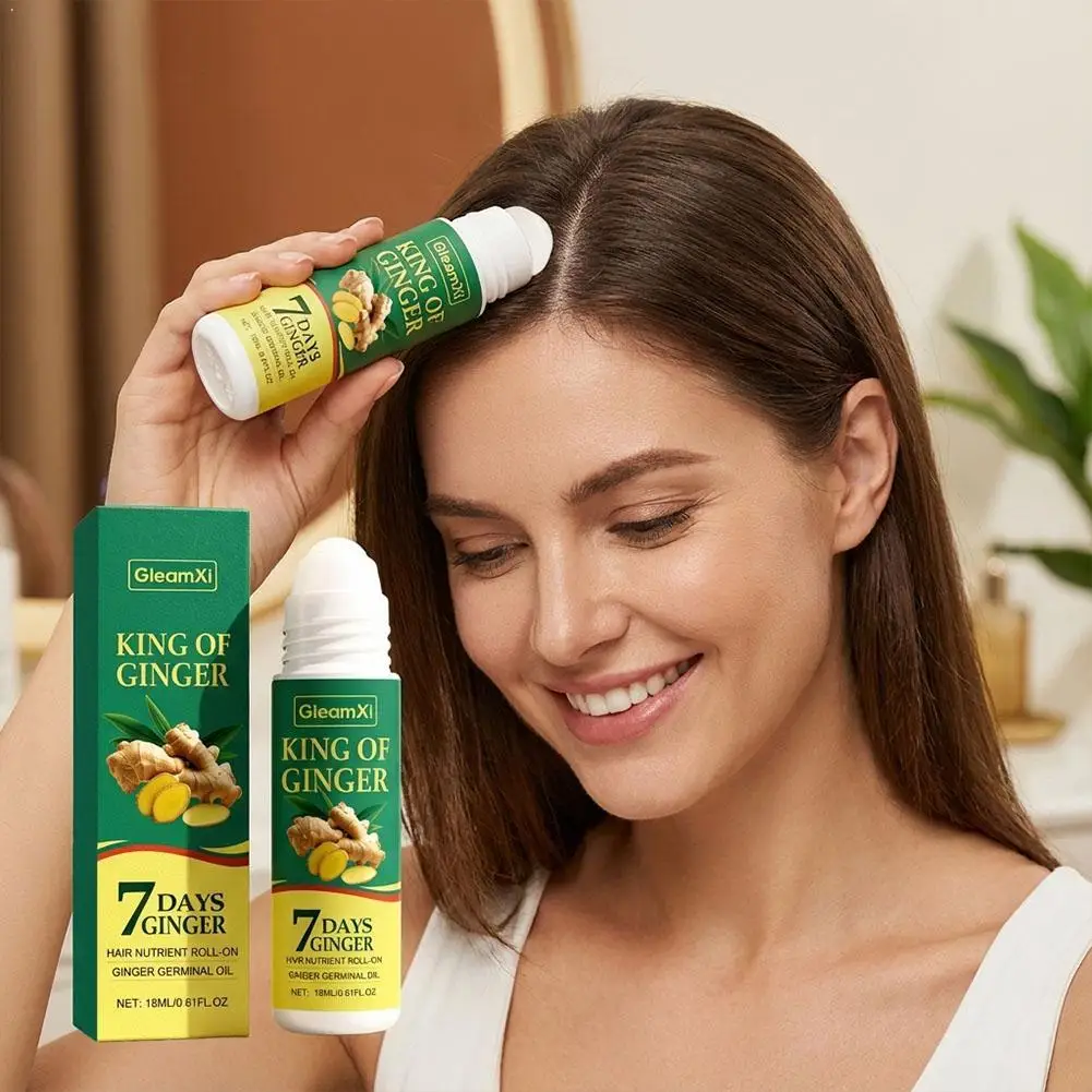 Plant Extract Scalp Serum Roller Rosemary Ginger Revitalize Scalp Reduce Breakage Shedding To Hair Density Oil Hair Care Essence