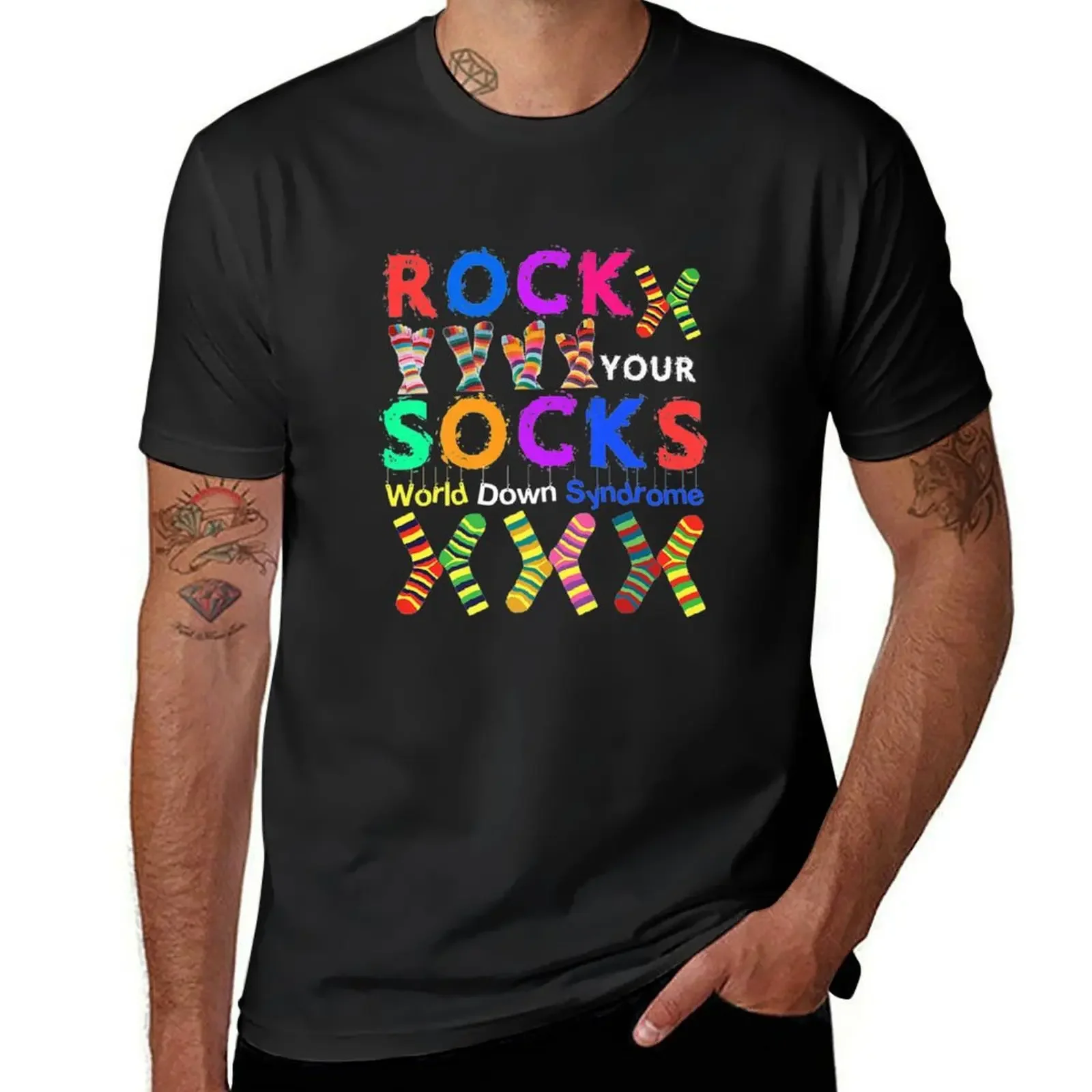 World Down Syndrome Day Rock Your Socks Awareness T-Shirt oversizeds croswit shirt man anime figures funny t shirts men