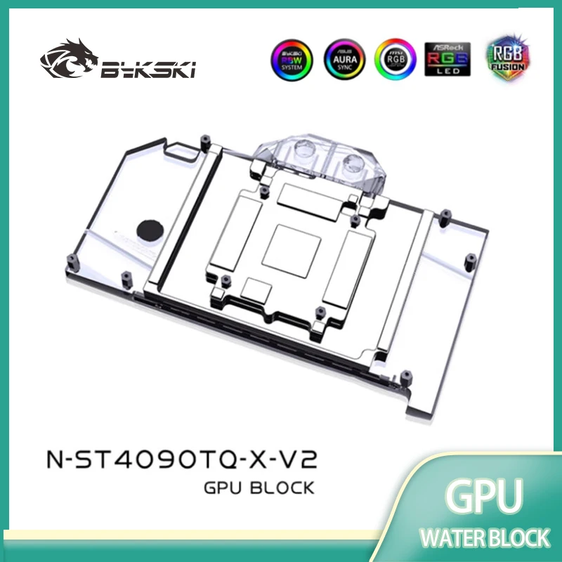 

Блок графического процессора Bykski N-ST4090TQ-X-V2 для видеокарты ZOTAC RTX 4090 Trinity OC/AMP Extreme AIRO/Manli RTX 4090 Gallardo с водяным охлаждением