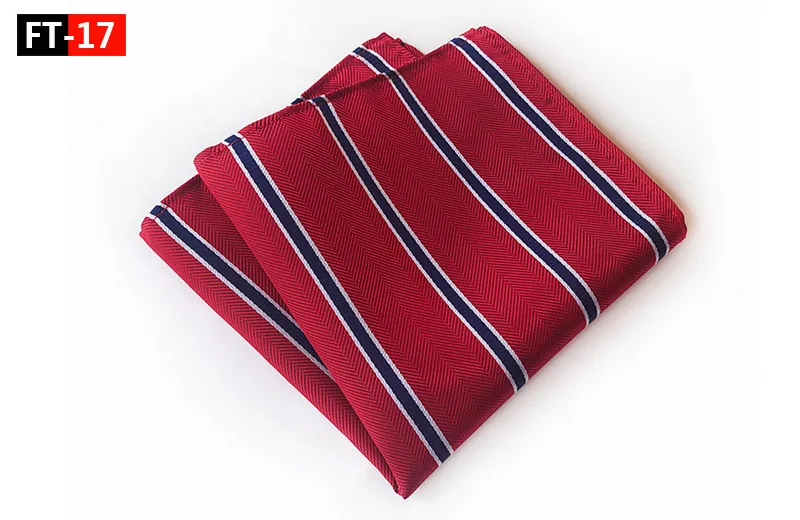 Fashion Striped Plaid Pockets Square Yellow  Red for Man Party Business Office Wedding Gift Accessories Handkerchiefs