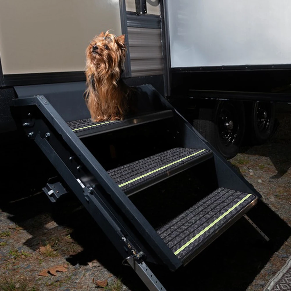 4 Pack RV Step Covers Reflective Camper Rug Carpet Set RV Step Rugs for Outdoor Adventures