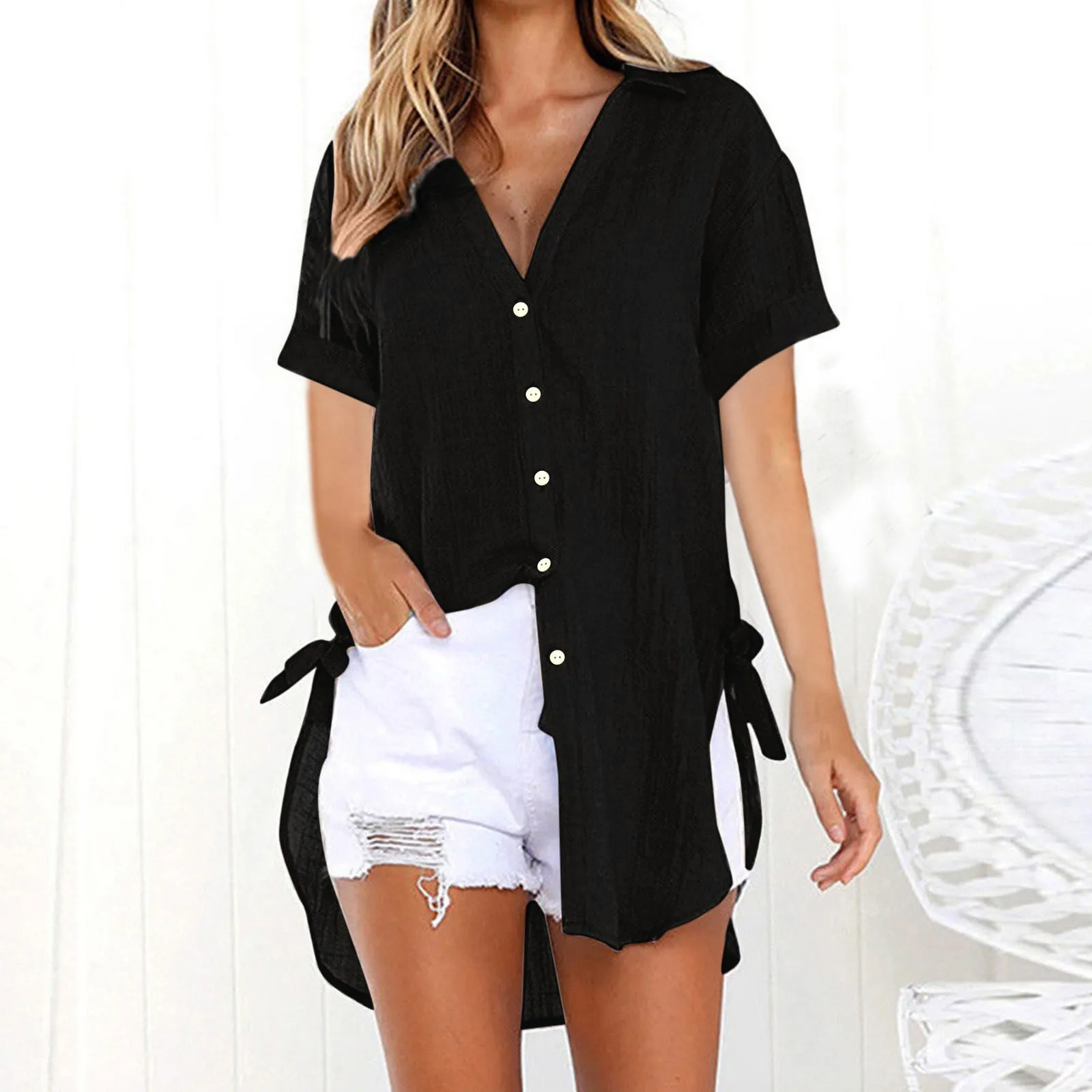 Casual Long Sleeve Loose Shirts Women Fashion Cotton Linen Blouses Tops Vintage Streetwear Oversized Button Tunic Top Tee