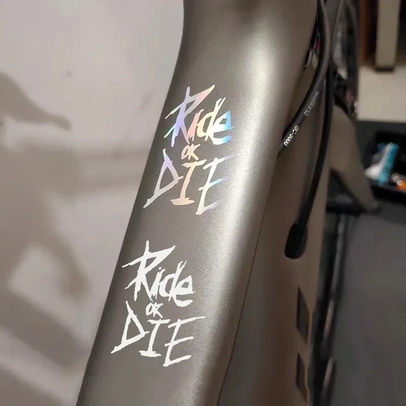 1pc Bike Frame Stickers Ride Or Die Top Tube Decals Bicycle Car Body Window Bumper Decoration Auto Motorcycle Accessories