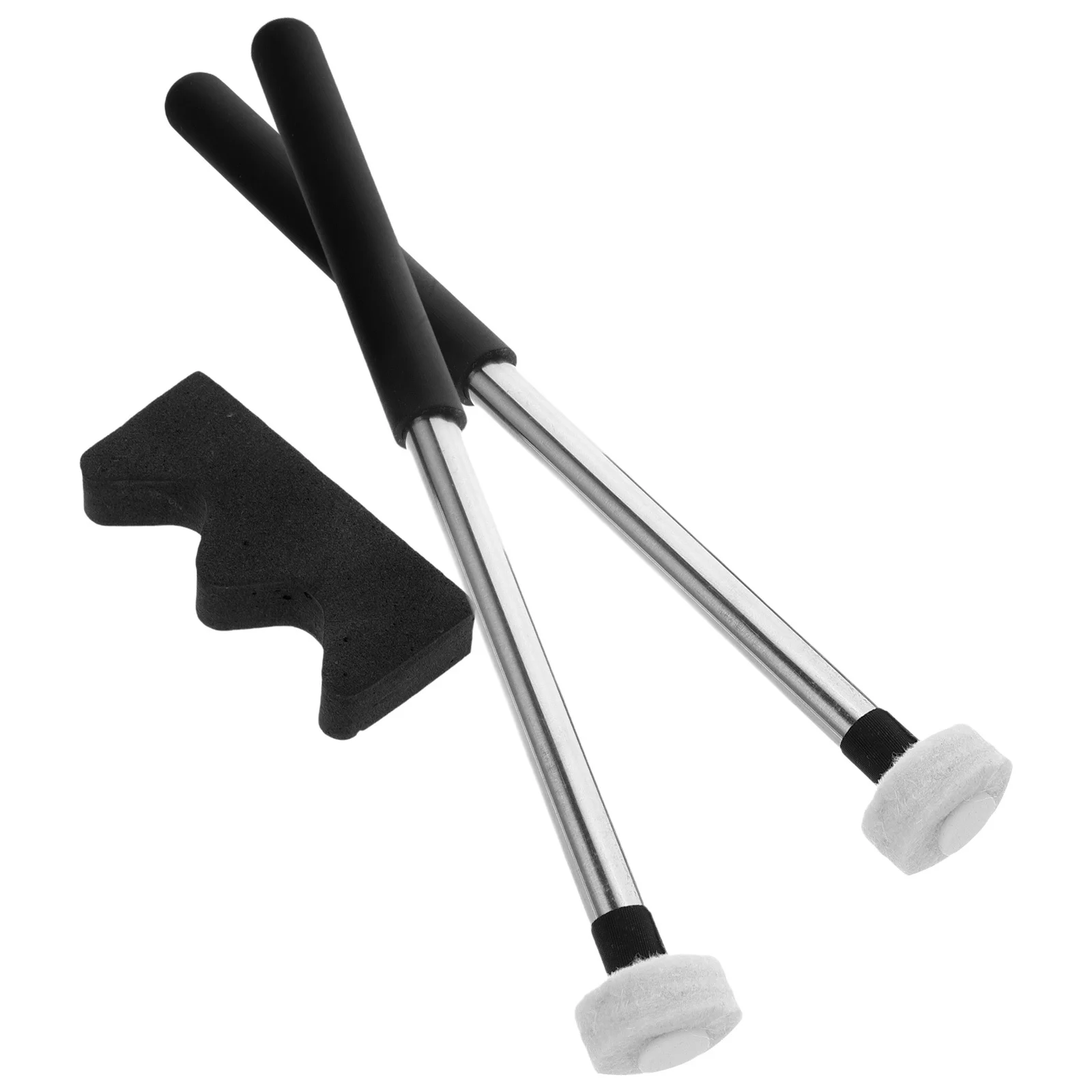 

2pcs Black Felt Mallet Striker For Singing Bowl Meditation Yoga Mallets Percussion Tongue Drum Beaters Music Instrument