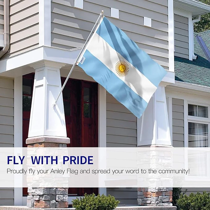 5x3 Ft Argentina Flag Vivid Color and Fade proof Canvas Header and Double Stitched Argentinian Flags Polyester with Grommets