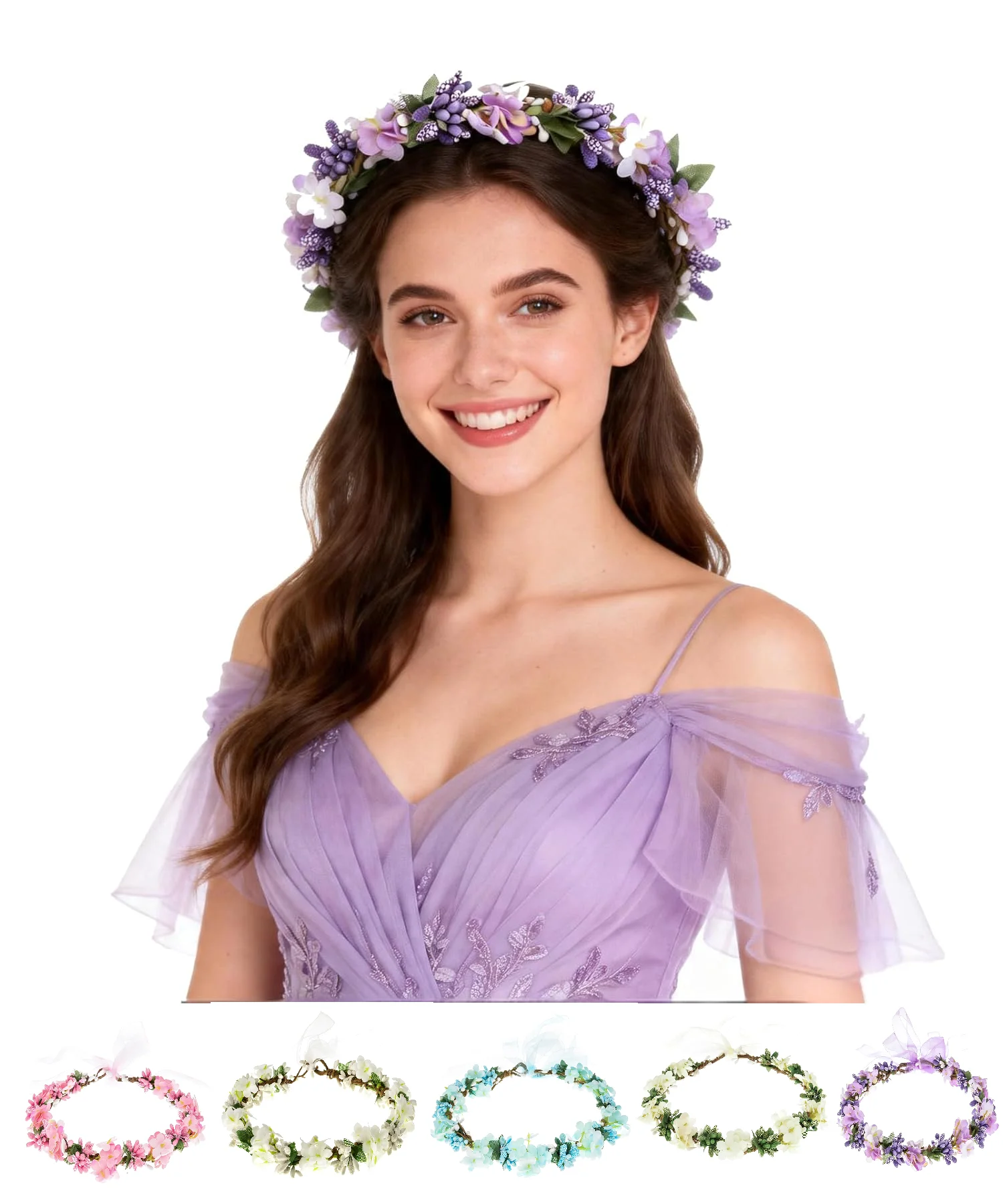 Wedding Hydrangea Flower Headband Spring Flower Crown Wreath Boho Garland Halo