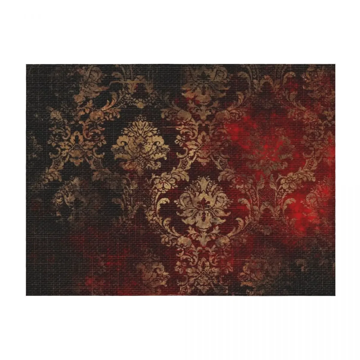 

Elegant Black and Red Faux Tapestry With Gold Damask Pattern Throw Blanket Kid'S Thins Custom Flannels Blankets
