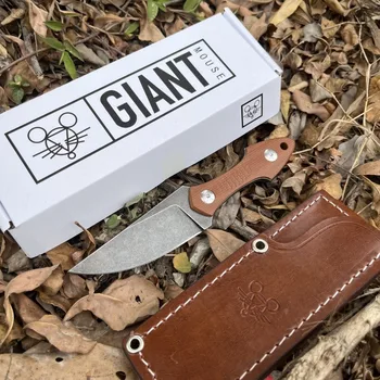 GiantMouse GMF3 Fixed Blade Knife G10 Handle 8Cr13Mov Blade Wilderness Adventure Survival Ambidextrous Sharp Multi-purpose Knife