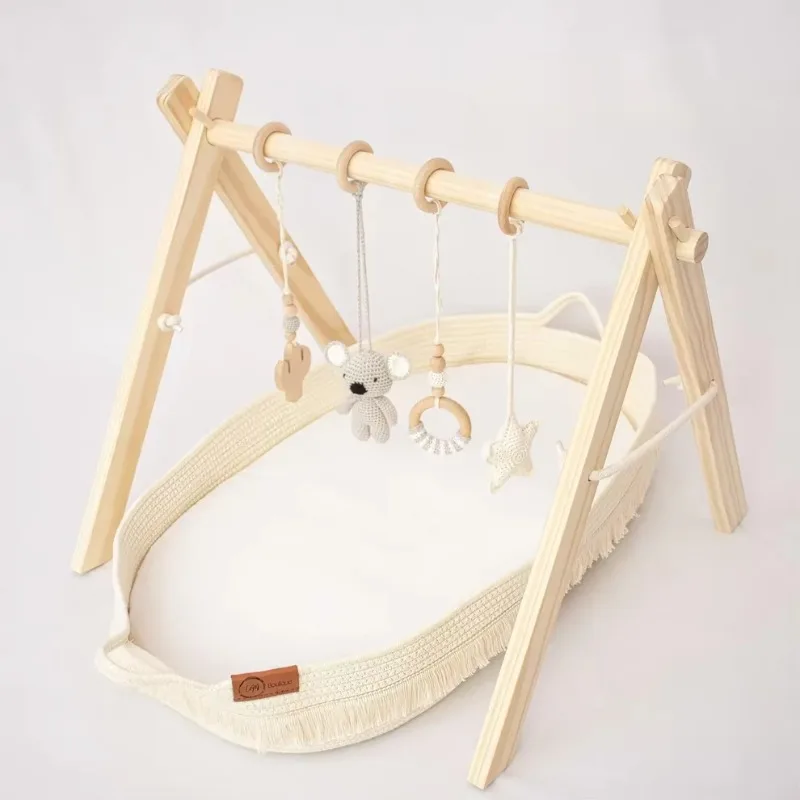 

Baby changing basket and diaper box - cotton rope changing table with thick foam mattress and waterproof mattress