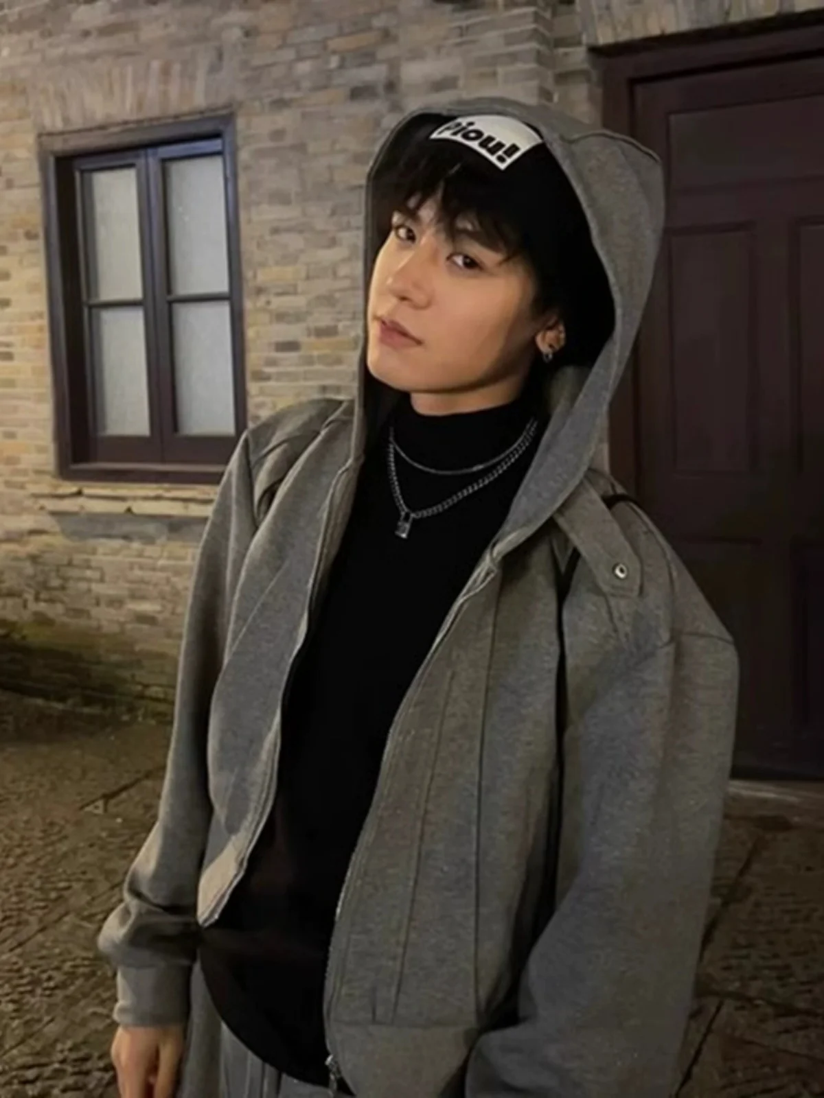 

Spring 2024 Men's ey Heavyweight Hoodie Straight Leg Pants Faion Set Long Sve Youthful Sle High Waist Two Piece Set