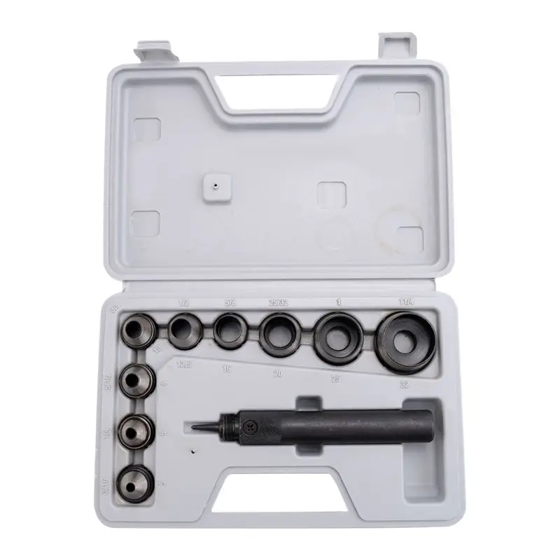 A36T-10Pcs Heavy Duty Hollow Punch Kit Set Gasket Leather Rubber Punching Diy Leathercraft Perforating Tools Herramientas Para C