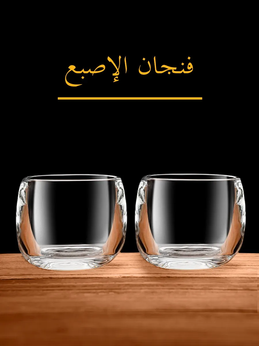 

Thiened Crystal Finger Cup Высококачественная стеклянная чашка для владельца Персональная чашка специального назначения Прозрачная китайская чашка для чая для столовой A...