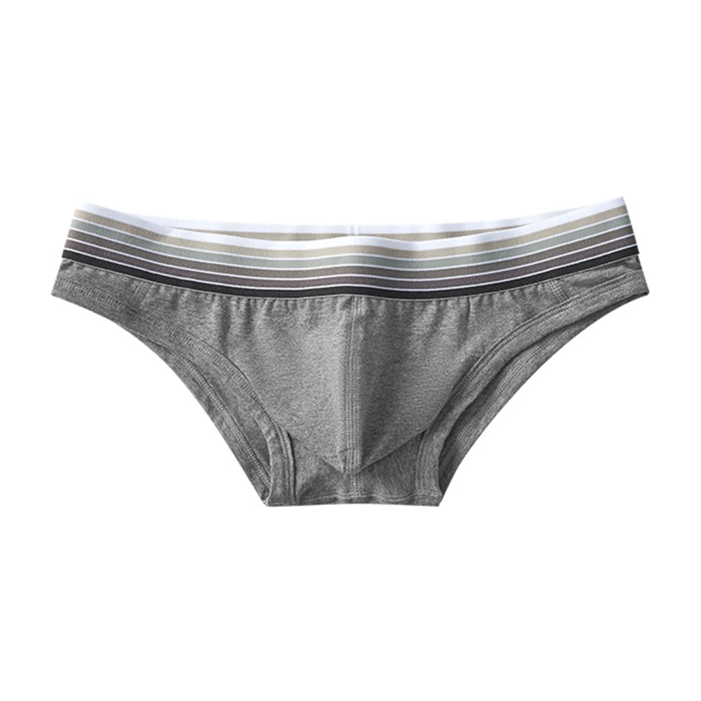 ملابس داخلية مريحة منخفضة الخصر للرجال سراويل داخلية بنمط شريطي مثلث العلامة التجارية الجديدة نسيج قطني قابل للتنفس مرن #3