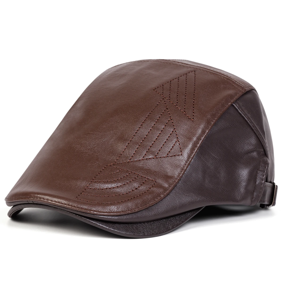 Herren Retro PU-Leder Newsboy Caps Britische Malerhüte Frühling Herbst Seitlich Verstellbare Flache Mütze Hip-Hop Baskenmützen – Detail 6