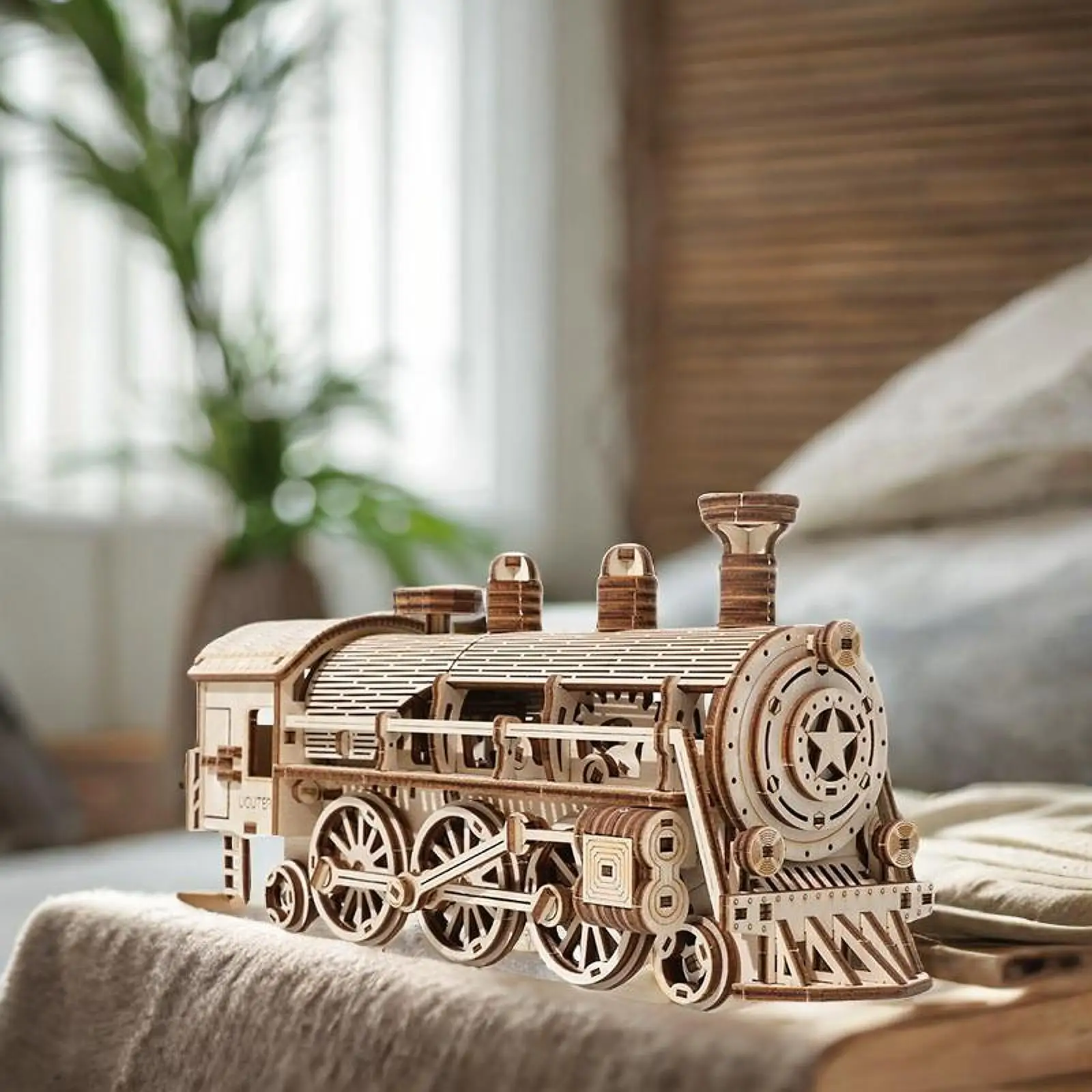 

Steam Train Mould Educational Toy Lightweight Display Presents Wooden Puzzle