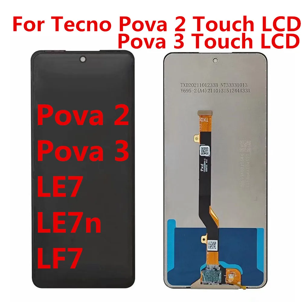 

6.9 inch LCD For TECNO Pova 2 LE7 LE7n LCD Display Screen Touch Sensor Digitizer Assembly for Tecno Pova2 LCD Pova 3 LF7