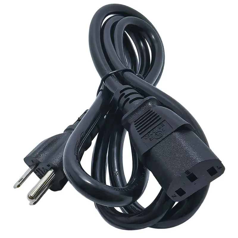 1.5M 5FT NEMA 5-15P to IEC C13 US 3 Pin Power Cord SJT 18AWG 10A 125V Universal Power Cable for PC Monitor Printer Black