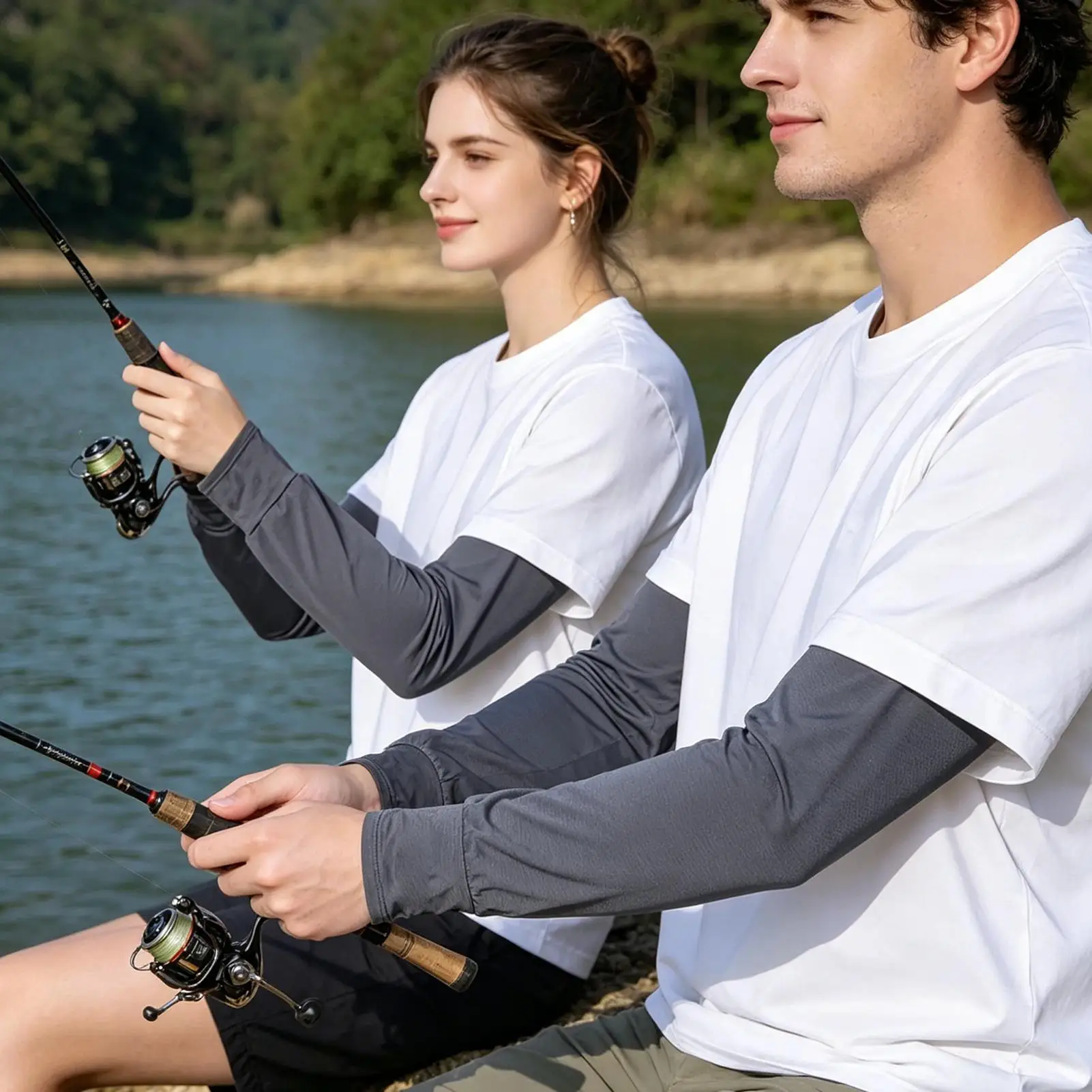

Cooling UV Sun Protection Sleeves for Men Forearm Arm Cover for Cycling Fishing Driving Running Beach Garden Sports Vacation