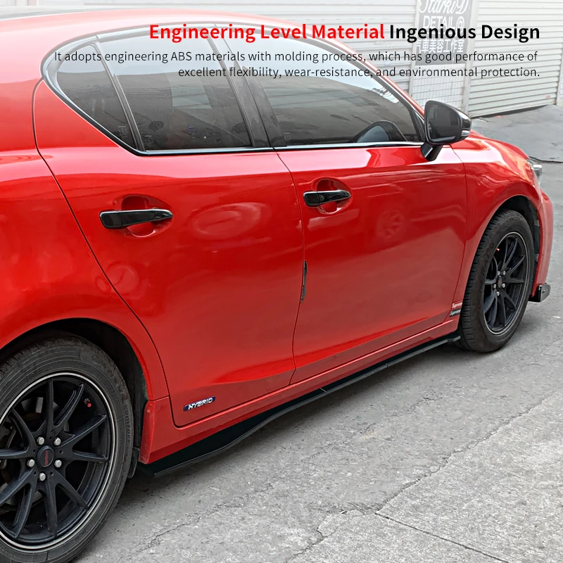 Car Side Skirts Extension Rocker Panels Lip Splitters Auto Exterior New Decoration Accessories ABS For Lexus CT200h 2011-2022