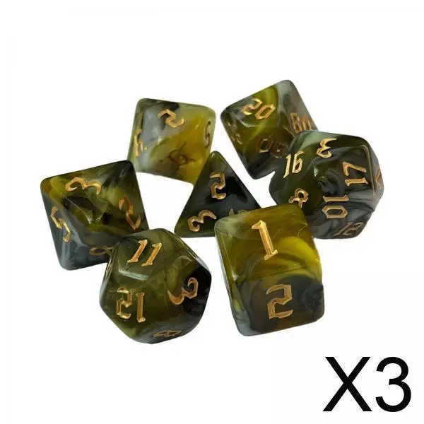 

Role Playing Game Polyhedral Dice Set Double Color Acrylic Dices Durable Teaching Prop for Table Games