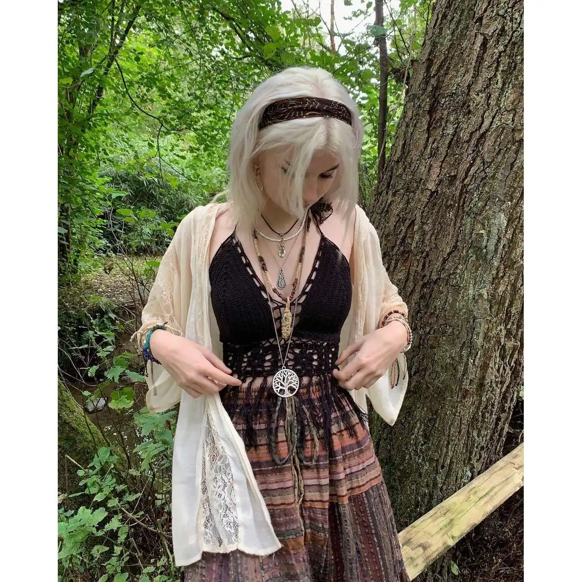 

Новая длинная юбка с завышенной талией и принтом, женская юбка-миди трапециевидной формы с узлом, смесь хлопка из полиэстера с цветочным узором