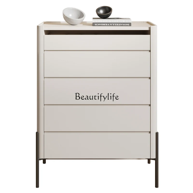

5Italian minimalist paint chest of drawers cream wind bedroom bedside drawer locker