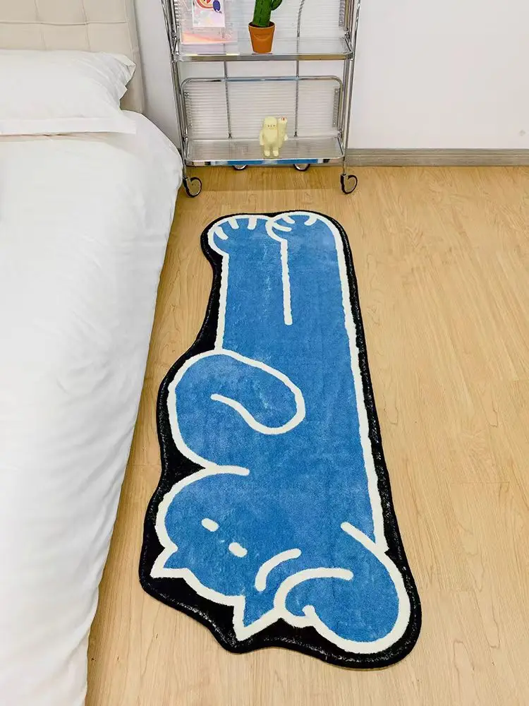 VIKAMA Dachshund Bedroom Bedside Carpet Plush Room Living Room Long Strip Carpet American Cute Home Decoration Carpet