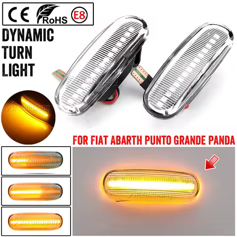 2Pcs Dynamic LED Turn Signal Side Marker Light Repeater Lamp For Fiat Panda 169 Grande Punto Inkl Evo Doblo Fiorino Linea Idea