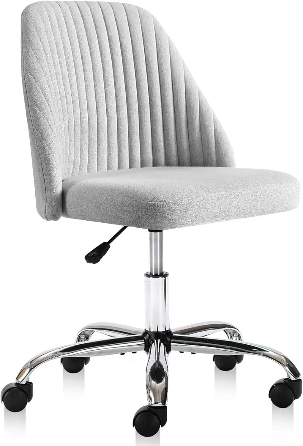 

Modern Fabric Home Office Desk Chairs with Wheels Adjustable Swivel Task Computer Vanity Chair for Small Spaces