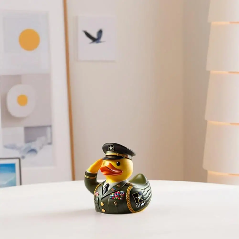 7.6cm/3inch Resin Duck Creative Home Decoration Home Decorations Cute Duck With Uniform For Car Home Office Decor