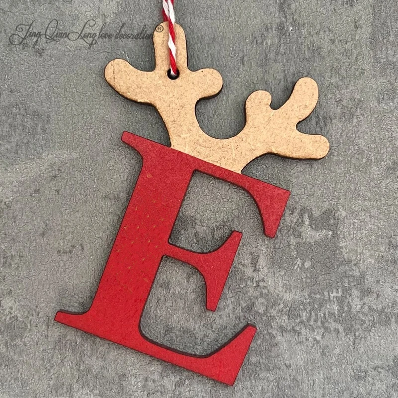 

Custom Red Personalised Name Wooden Letter Reindeer Alphabet Christmas Tree Decoration Bauble Ornament