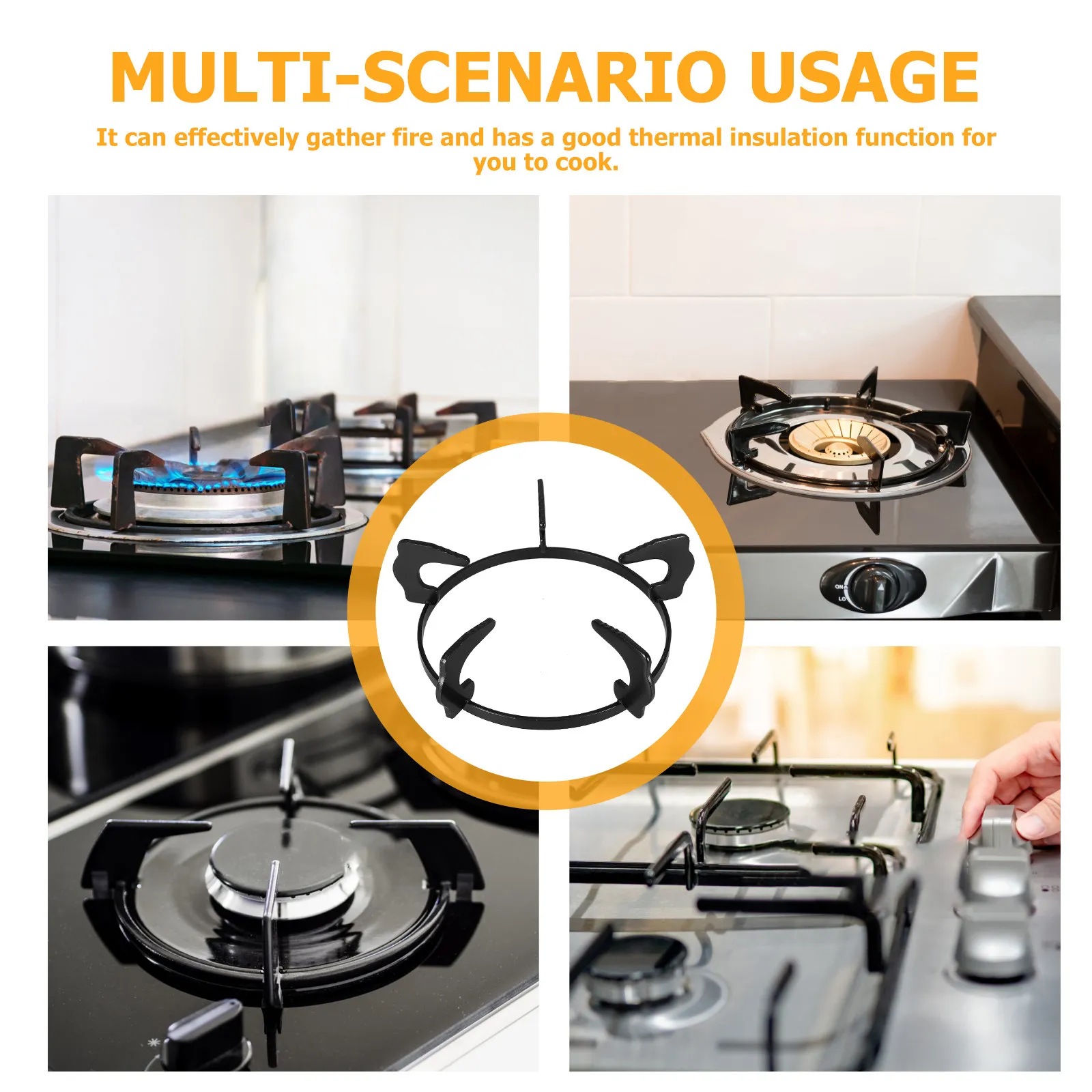 Cast Iron Gas Stove Riser Rectangular Non-Slip Stove Pan Stand Wok Support Bracket Cooking Rack Gas Hob Accessories