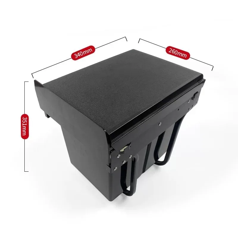 Built In Cabinet Trash Can Kitchen Hidden Pull Out Waste Bin Single 15L Cleaning Bucket Telescopic Sliding Rail with Lid Under