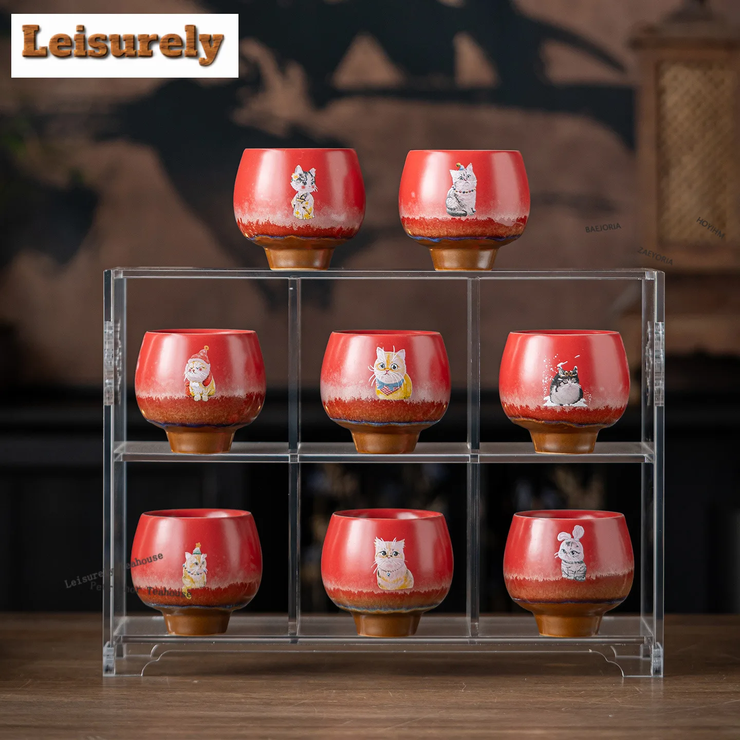 

Чайная чашка «Запретный Красный» с милым котом удачи, 150 мл, креативная чаша для чая, набор для чаепития, персональная чашка для дегустации, мастер-чашки для чайной церемонии, чайный сервиз