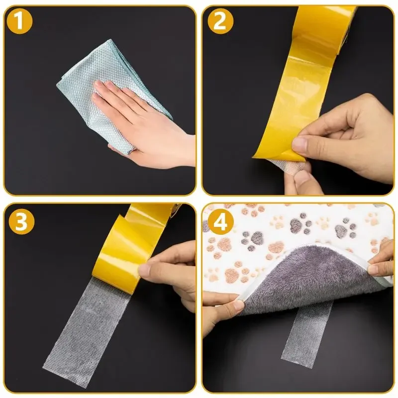 Extra starkes, doppelseitiges Klebeband, rutschfest, wasserdicht, transparentes Netzband, für Küche und Bad. – Detail 8