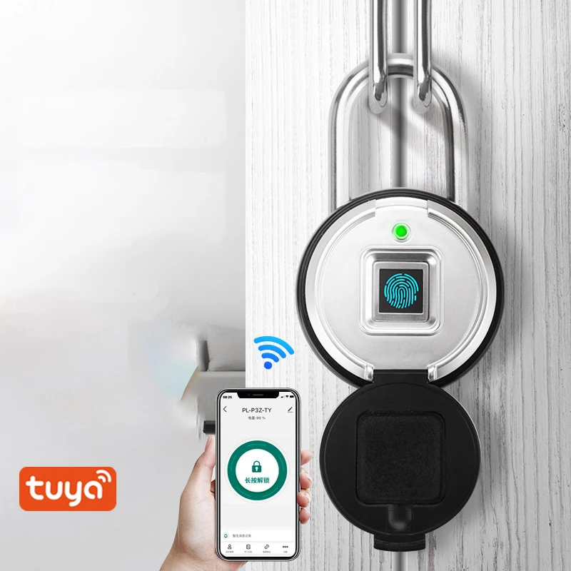 

Fingerprint Tuya Smart Padlock APP Remote Control Unlock Outdoor Waterproof Warehouse Courtyard Dormitory Electronic Padlock