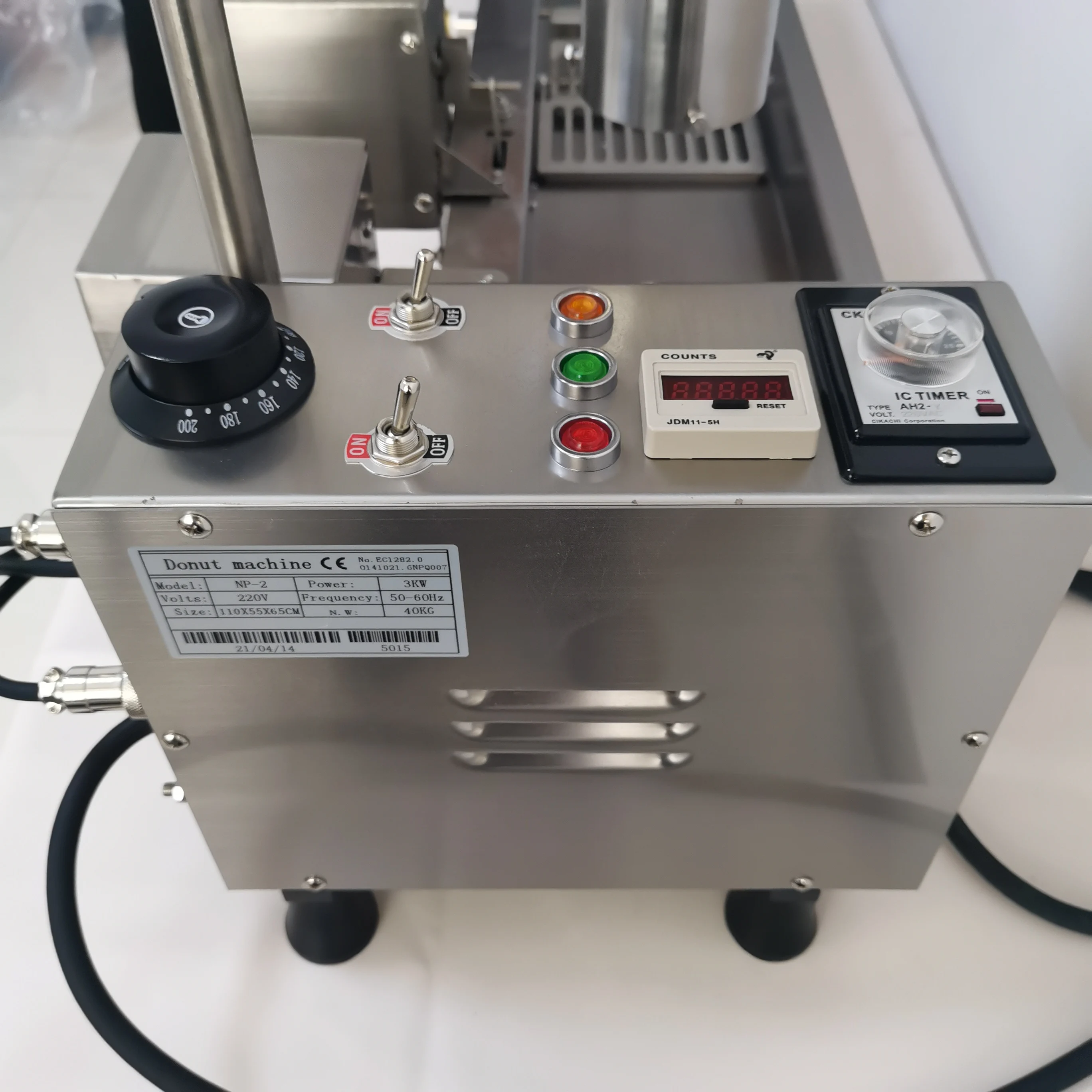 

Электрическая фритюрница для пончиков, машина для изготовления пончиков, кухонная техника из нержавеющей стали с 3 формами, коммерческая