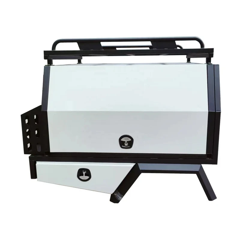 High Quality Aluminum Double Cab Pickup Canopy With Storage Drawers Custom Colors Outdoor Use