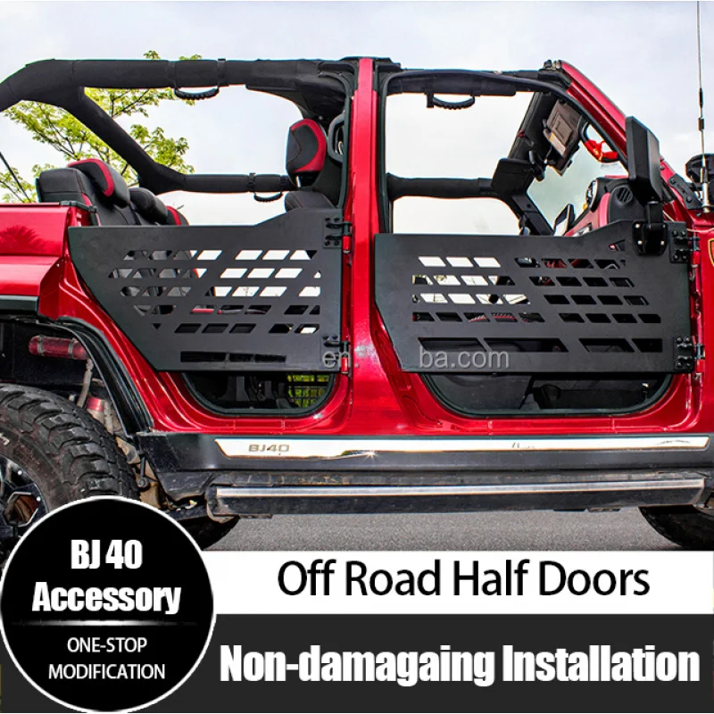 

Suitable for BAIC BJ40L BJ40 PLUS 2017-2024 4 New Off-road Black Steel Half Doors With Rearview Mirror Auto Accessories