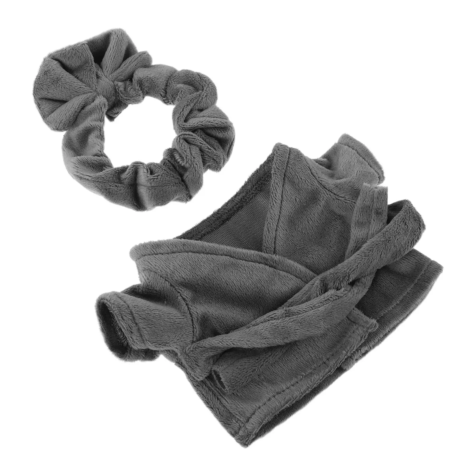 1Set Stuffed Animal Bathrobe Soft 20Cm Pink Robe Clothes Winter Holiday Loungewear Outfit for Girls Creative Pretend Play