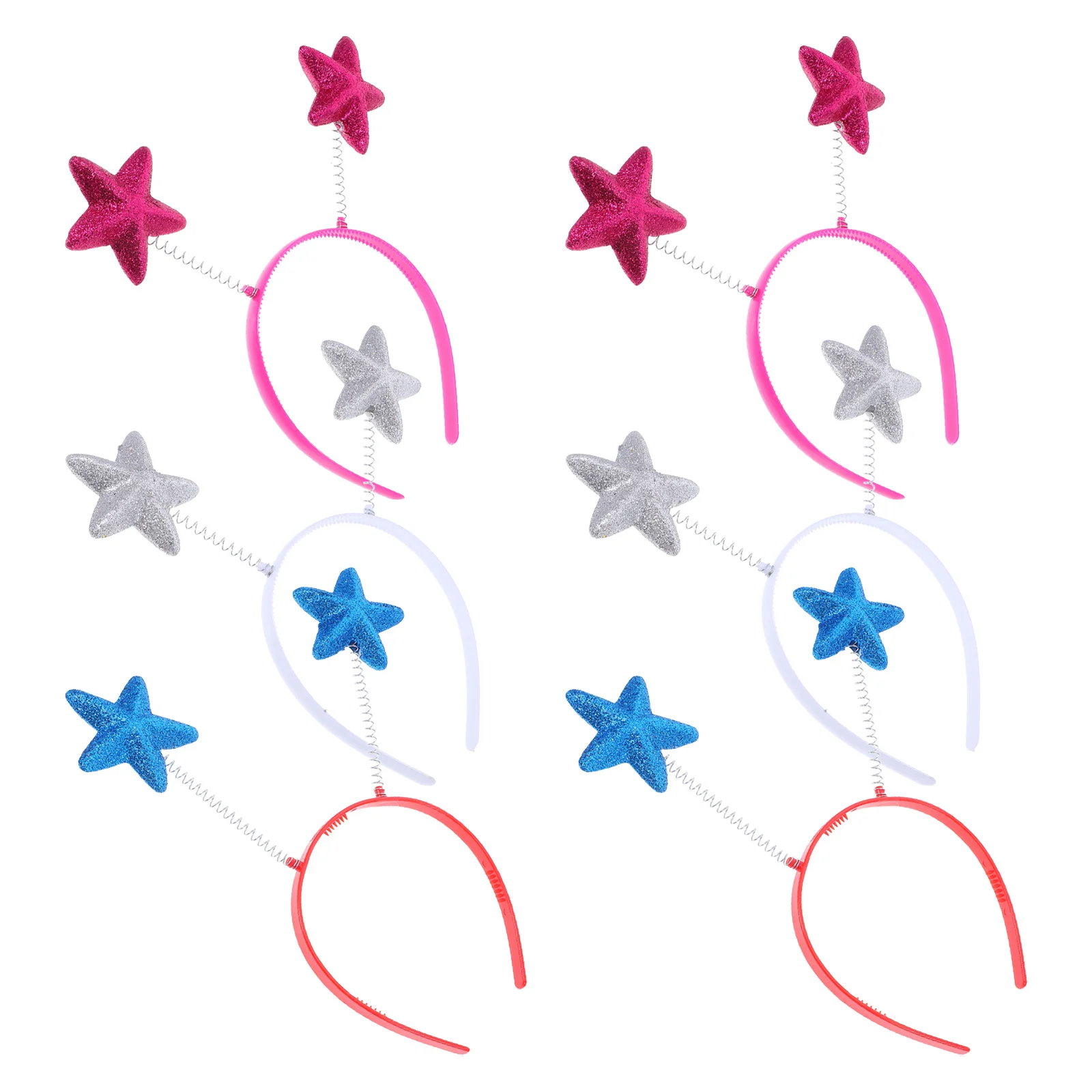 6 قطع من أطواق الشعر المزخرفة للمهرجانات، عصابات رأس على شكل نجمة من الفوم اللامع، ملابس حفلات للأطفال، إكسسوارات أزياء الهالوين لعيد الاستقلال