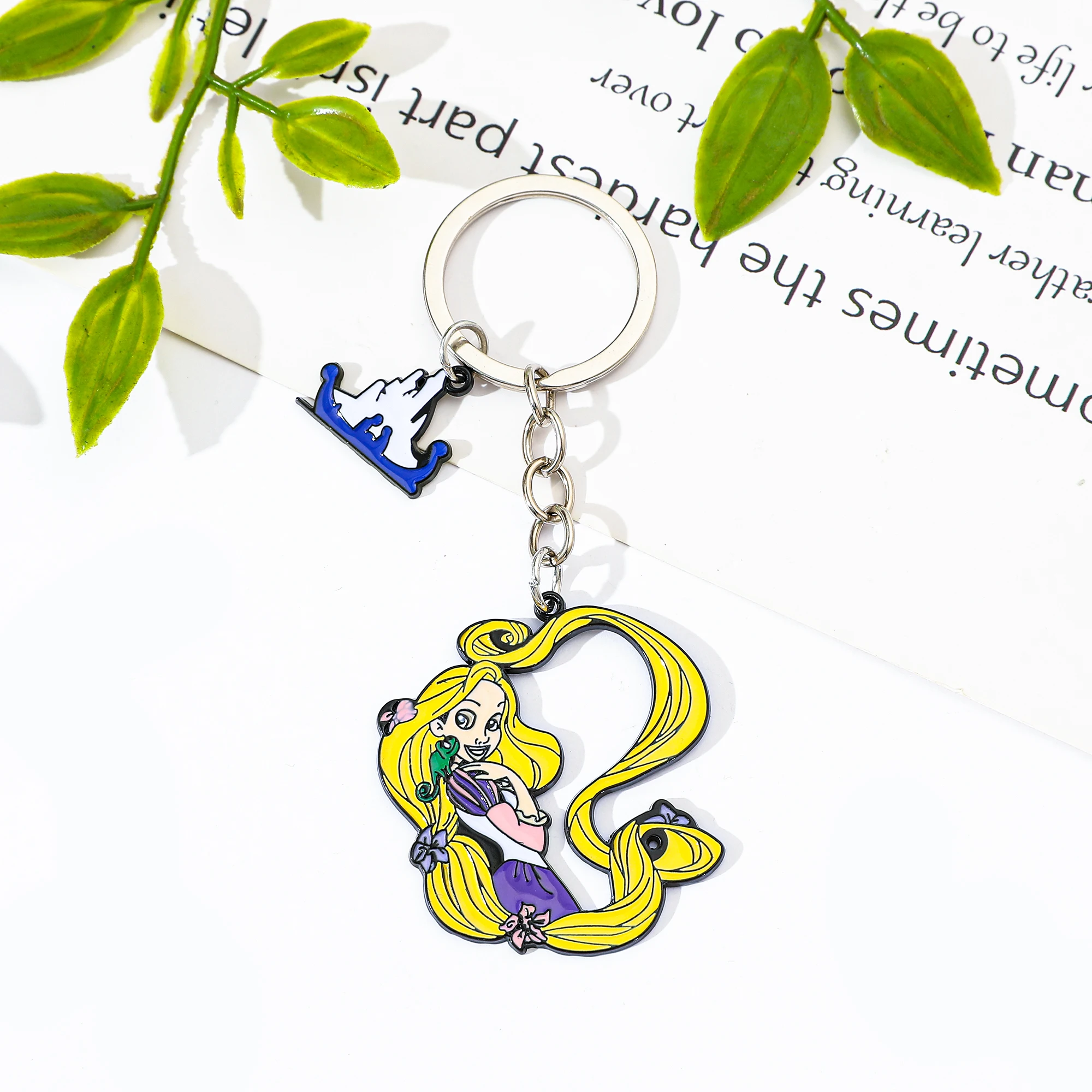 Disney Rapunzel Tangled Keychain kawaii Anime Cartoon Keychain Girl Backpack Pendant Jewelry Accessories Gifts