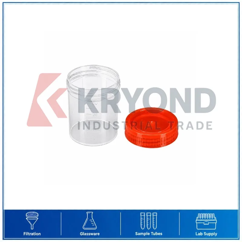 Plastic Sample Collection Cup 40mL Height 45mm 50pcs Laboratory Specimen Storage Containers Research Equipment Use Series Models