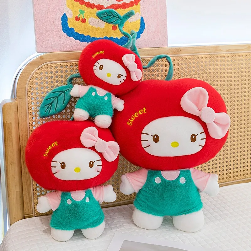 

Kawaii мультфильм вишня Hello Kitty плюшевая игрушка со съемным платьем кукла Hello Kitty чучело для детей подарок на день рождения завод