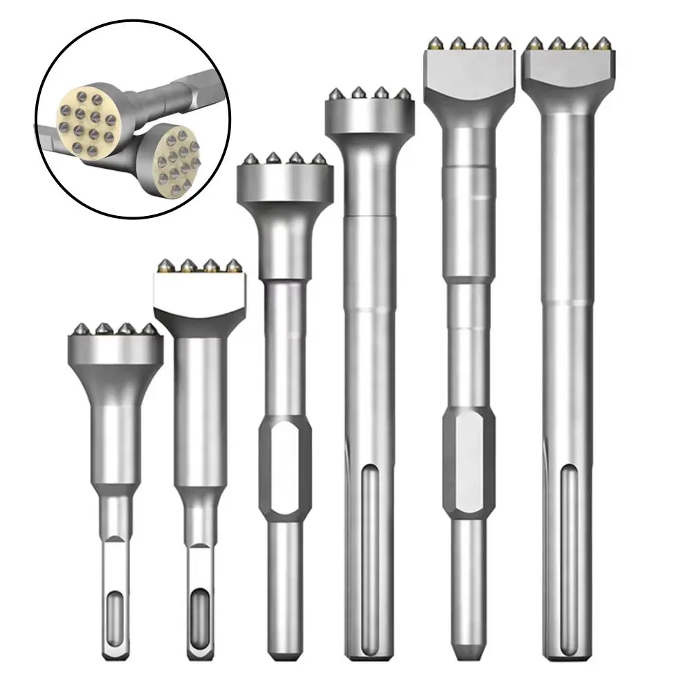 SDS Plus Carbide Alloy Hammer 12/16Teeth Round Square Tips Electric Hammer Drill Bit Tool for Wall Concrete Marble Stone