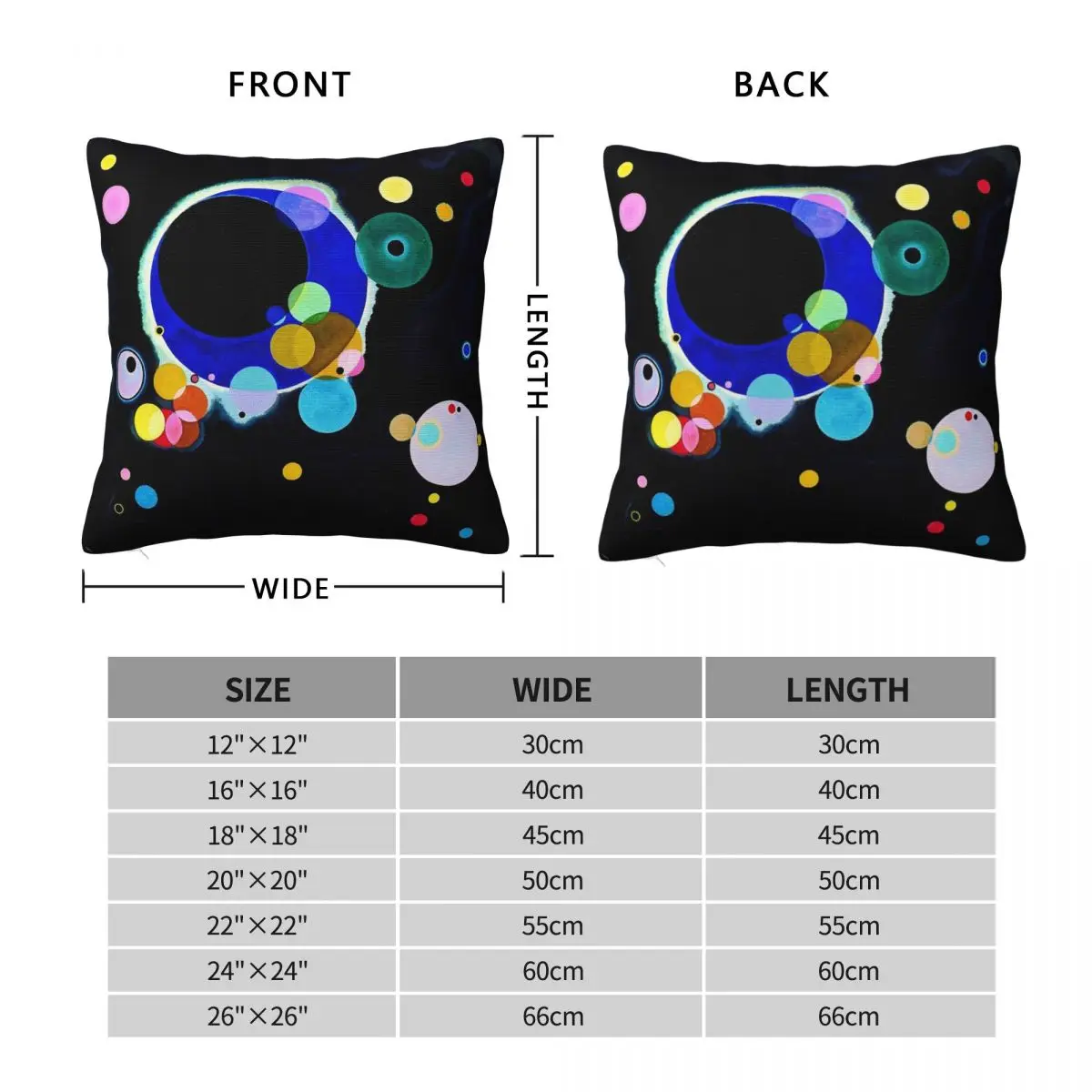 Several Circles Wassily Kandinsky Square Pillowcase Polyester Linen Velvet Creative Zip Decorative Bed Cushion Cover 18