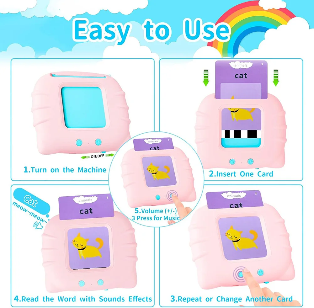 Carte Flash créative pour l'éducation précoce, jouets d'apprentissage, carte Flash parlante, système d'apprentissage de l'anglais pour les tout-petits et les enfants d'âge préscolaire