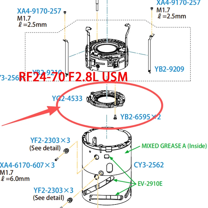 

Новые запасные части для диафрагмы питания в сборе для объектива Canon RF 24-70 мм F2.8 L IS USM
