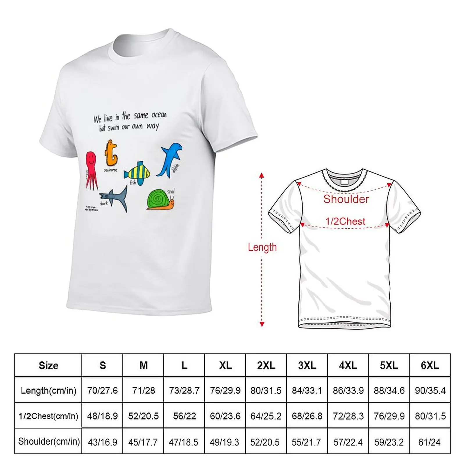 Sea Creatures T-Shirt vintage clothes basketball graphic tees mens t shirts